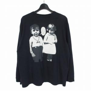 ステューシー STUSSY オールドステューシー 00s キッズフォト プリント Tシャツ カットソー 長袖 L ブラック 黒 メンズ