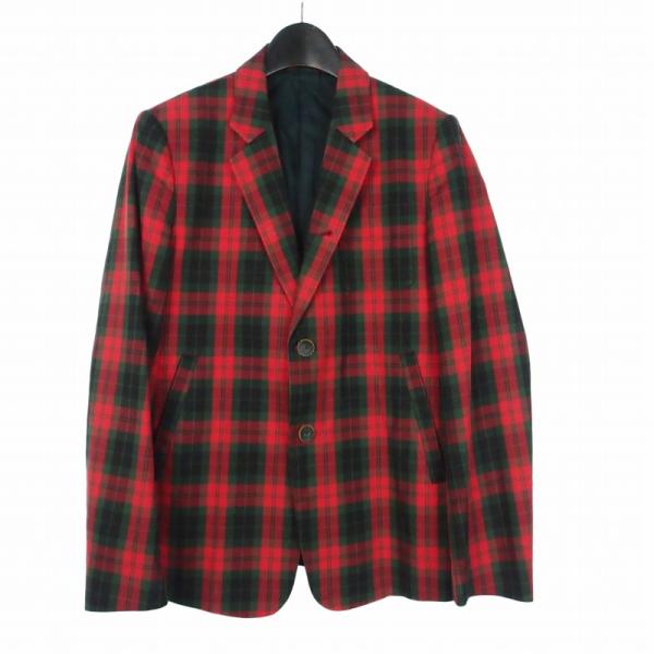 アンダーカバーイズム UNDERCOVERISM カウレザーボタン チェック柄 テーラードジャケット...