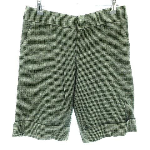 ロペ ROPE パンツ ハーフ ショート ショーパン ジップフライ 絹混 シルク混 厚手 千鳥柄 9...