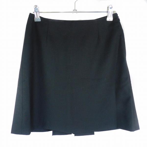 レイビームス Ray Beams 台形スカート ミニ タック サイドファスナー 薄手 無地 0 黒 ...