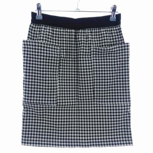 フローレント リラックス FLORENT relax タイトスカート ミニ バックファスナー ギンガムチェック 36 黒 ブラック ボトムス /T2 レディース