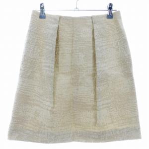 ボールジー BALLSEY トゥモローランド タイトスカート ミニ タック バックファスナー 総柄 36 ベージュ ボトムス /T2 レディース