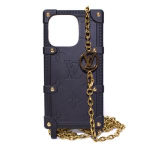 ルイヴィトン LOUIS VUITTON リ・トランク ノワール iPhone14 Pro スマホケース チェーンストラップ付き 黒 ブラック M81997 レディース｜vectorpremium