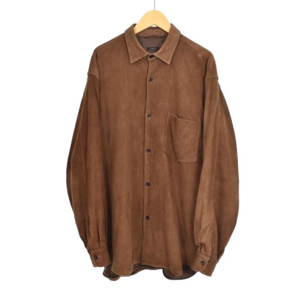 コモリ COMOLI 21AW スエードコモリシャツ 長袖 レザー 2 茶 ブラウン U03-010...