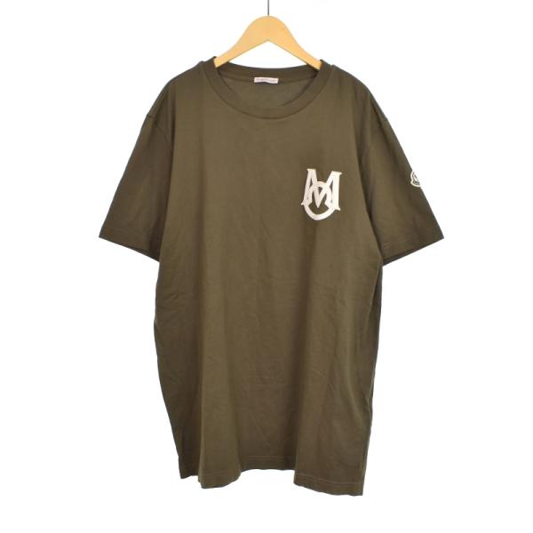 モンクレール MONCLER 24AW Tシャツ 半袖 ロゴ XXL カーキ J20918C0002...