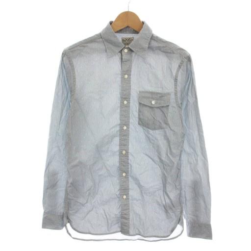 ダブルアールエル RRL ラルフローレン シャツ ドット 総柄 長袖 XS 14 1/2 水色 /Y...