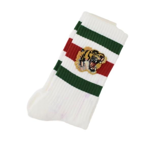 グッチ GUCCI タイガー ソックス 靴下 シェリーライン L 白 ホワイト 450039 ☆AA...