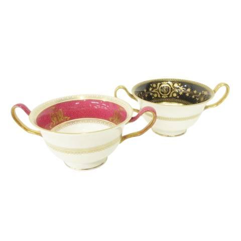 ウェッジウッド WEDGWOOD ダブルハンドルカップ 2点セット 洋食器 アストバリー・ブラック ...
