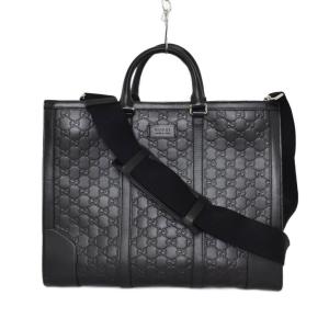 グッチ GUCCI グッチシマ 2WAY ハンドバッグ ショルダーバッグ ビジネスバッグ ブリーフケース 黒 ブラック 428043 ☆AA★ メンズ