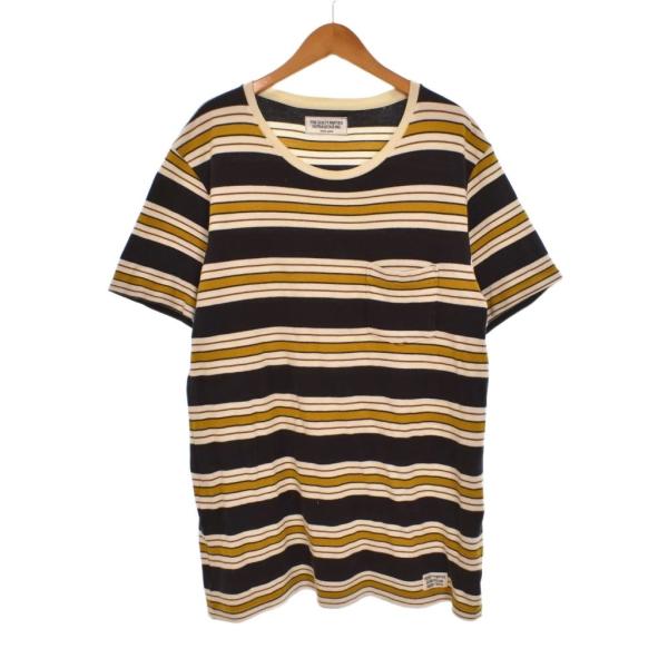 ワコマリア WACKO MARIA Tシャツ 半袖 ボーダー M 茶 ブラウン メンズ