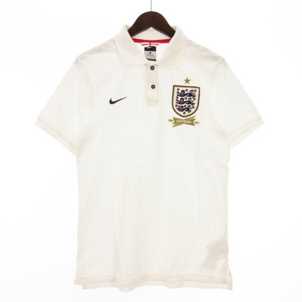 ナイキ NIKE ポロシャツ 半袖 イングランド代表 150周年 刺繍 コットン 白 ホワイト M ...