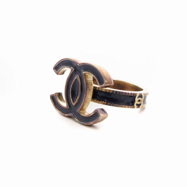 シャネル CHANEL ココマーク リング 指輪 10C 12号 紺 ネイビー /TZ ☆AA★ レ...