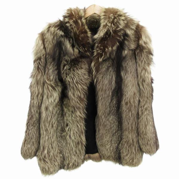 サガフォックス SAGA FOX フォックスファーコート 毛皮 ショート丈 13 茶 ブラウン /A...