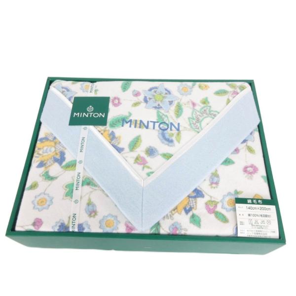 未使用品 ミントン MINTON 綿毛布 毛布 花柄 寝具 140cm×200cm シングルサイズ ...