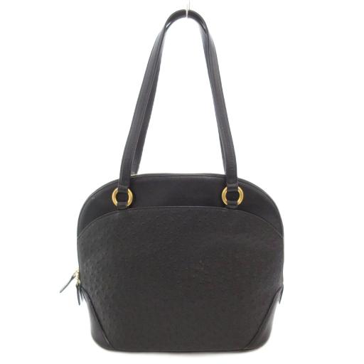 ジュンアシダ jun ashida トートバッグ レザー オーストリッチ 黒 ブラック /AE ■G...