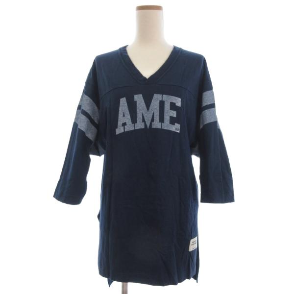 アメリカーナ AMERICANA ジーンズファクトリー Tシャツ カットソー 七分袖 チュニック V...