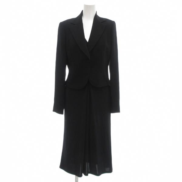 モガ MOGA ブラックフォーマル セットアップ ワンピース ジャケット シャーリング 長袖 ひざ丈...