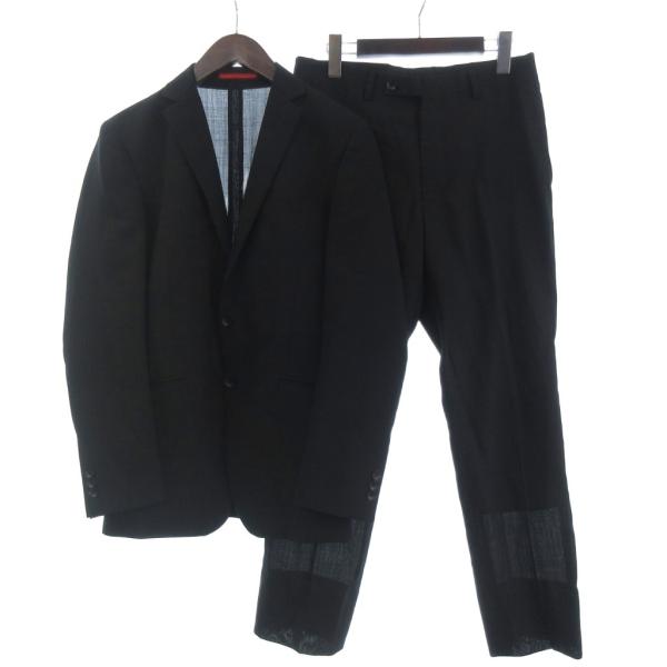 リスペクトネロ スーツ ブラックフォーマル テーラードジャケット 2B シャドーストライプ スラック...