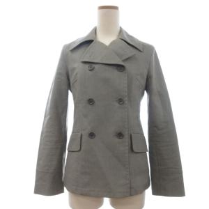 ミッシェルクラン MICHEL KLEIN Pコート ダブルブレスト ジャケット ライナー付き 長袖 38 グレー ■GY14 レディース