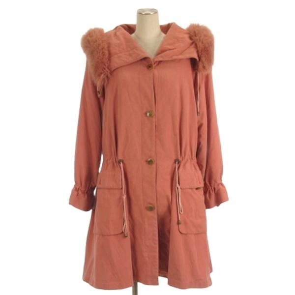 nix nox ムーンバット コート フォックスファー ライナー付き ピンク F ■GY99 レディ...