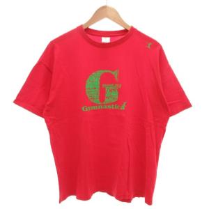 B&Cコレクション B&CCOLLECTION Tシャツ 半袖 クルーネック ロゴプリント L 赤 レッド /GV メンズ