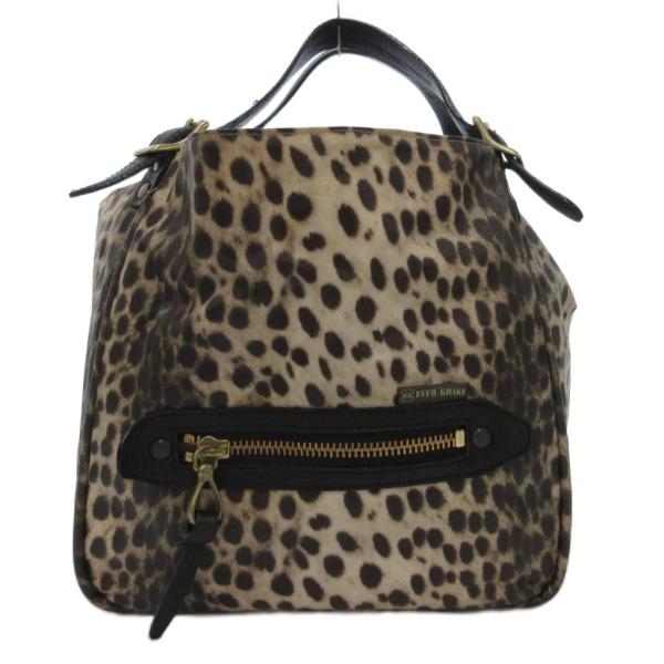 エバーカーキ EVER KHAKI トートバッグ レオパード ヒョウ柄 プリント 白 ホワイト 茶 ...