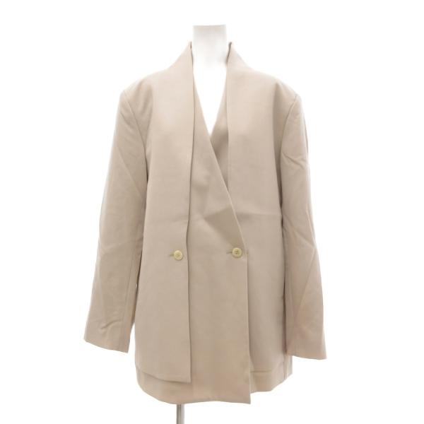 エトセンス ETHOSENS ジャケット ドッキング ダブル ウール ベージュ /JS レディース