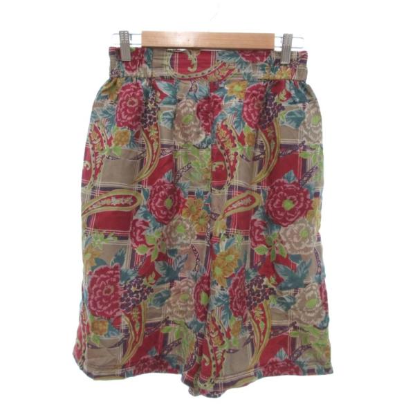 STUNT Vintage ヴィンテージ ハーフパンツ ショーツ シルク 絹 花がら 総柄 イージー...