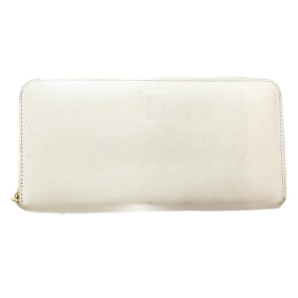 チェンバー CHEMBUR 長財布 ラウンドファスナー レザー 白 ホワイト /JS