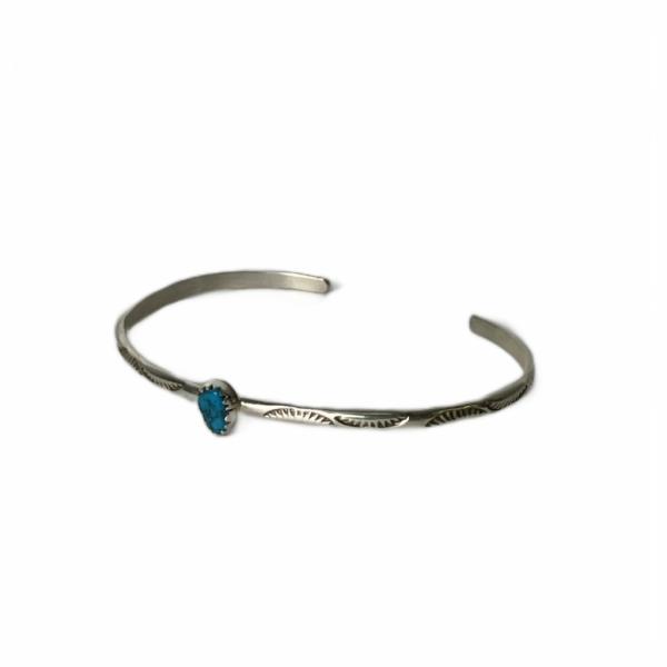 スタンプワーク ターコイズシルバーバングル USA刻印 sterling刻印 アクセサリー ブレスレ...