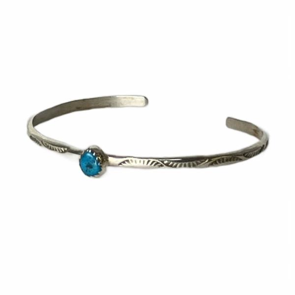 ターコイズシルバーバングル スタンプワーク sterling刻印 USA刻印 アクセサリー ブレスレ...