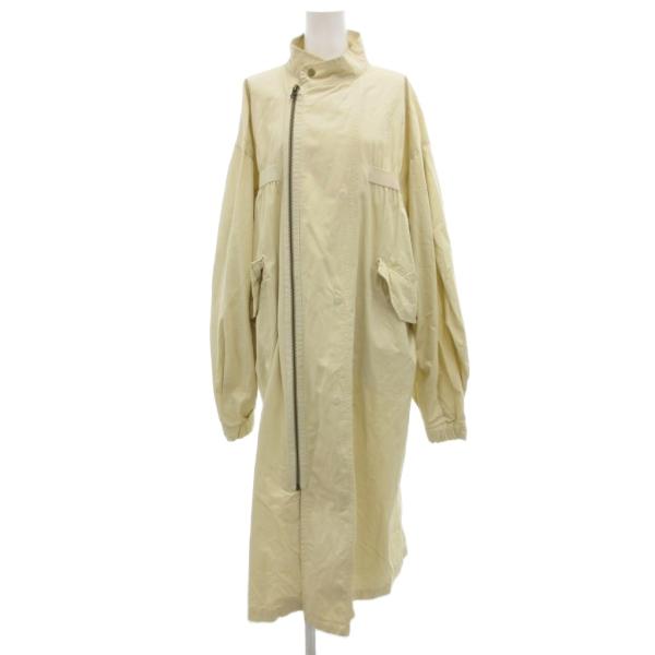 ノーブランド ロングコート ジップアップ シャーリング M アイボリー /JS レディース