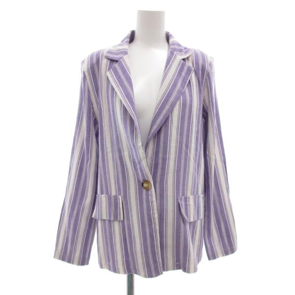 マーゴット margot テーラードジャケット カジュアル ストライプ イタリア製 紫 パープル /...