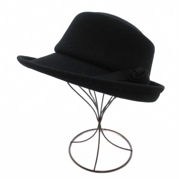 Paoillon ウールハット 帽子 メルトン 黒 ブラック /JS レディース