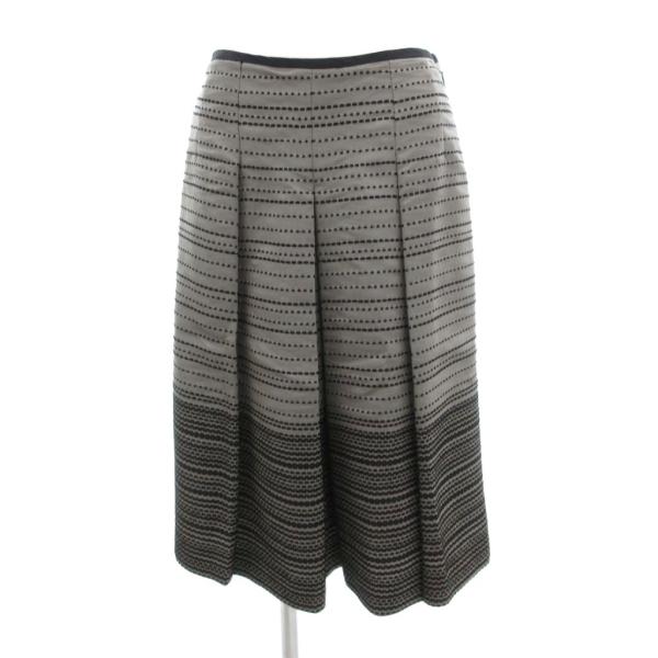 アヴィエンヌ avienne フレアスカート 総柄 刺繍 36 グレー /JS レディース