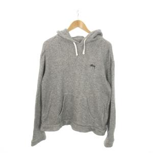ステューシー STUSSY パーカー プルオーバー スウェット 裏毛 ロゴ刺繍 M 杢グレー /MN11 ■GY18 メンズ