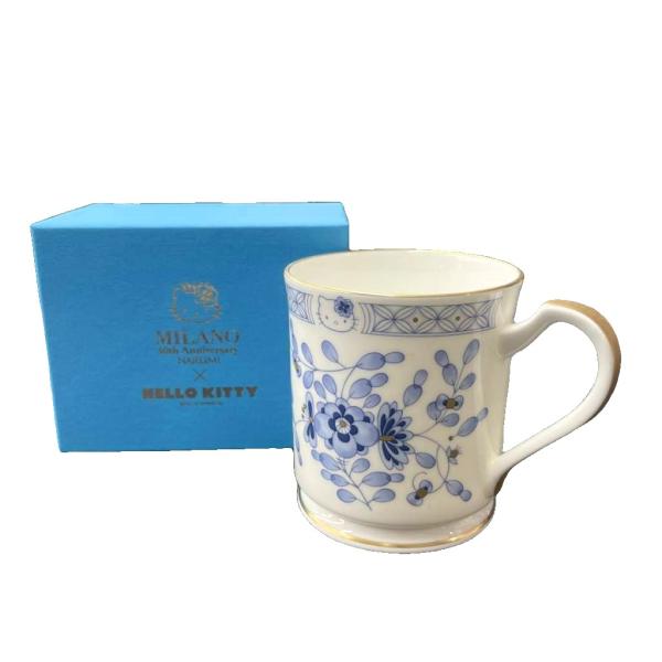 未使用品 ナルミ NARUMI × ハローキティ コラボ 40周年 マグカップ コップ 花柄 ボーン...