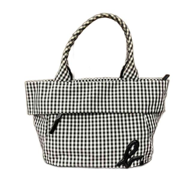 アニエスベー ボヤージュ Agnes b. VOYAGE ギンガムチェック ロゴマーク ハンドバッグ...
