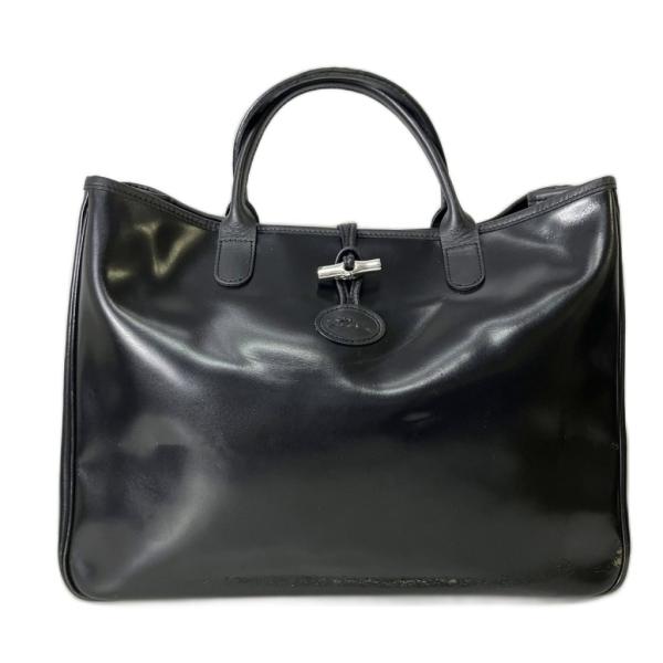 ロンシャン LONGCHAMP トートバッグ バッグ レザー ハンドバッグ ブラック ■GY14 レ...
