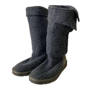アグ UGG ブーツ ソックスブーツ ロング グレー 24cm ■GY06 レディース