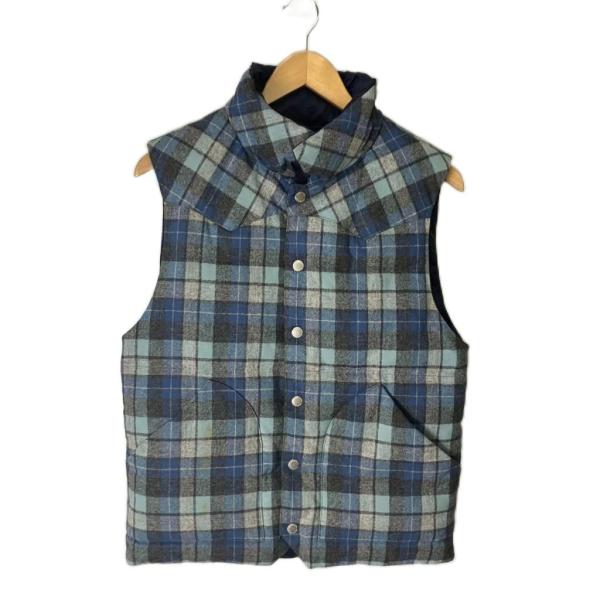 ペンドルトン PENDLETON ダウンベスト ウール チェック S ブルー メンズ