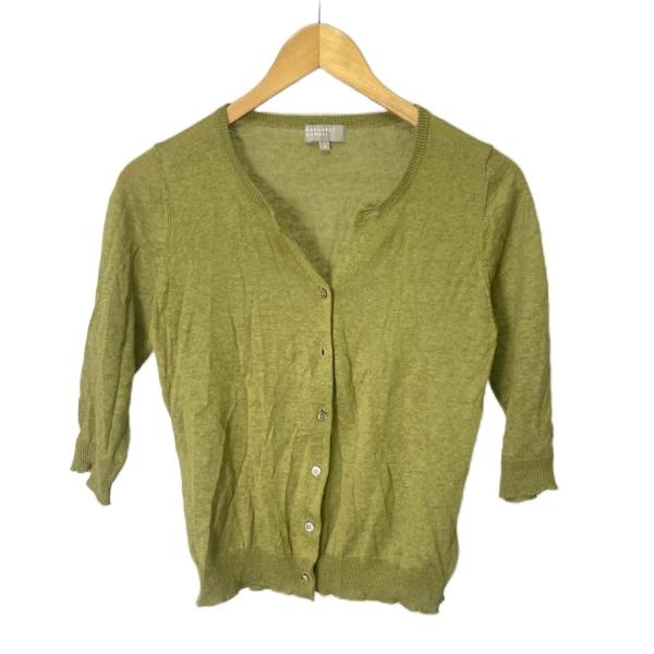 マーガレットハウエル MARGARET HOWELL リネン カーディガン 五分袖 半袖 2 グリー...