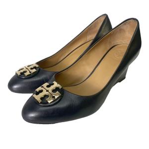 トリーバーチ TORY BURCH レザー ウェッジソール パンプス ロゴ 5 ブラック レディース