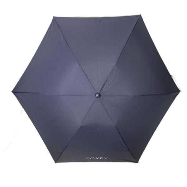 フォクシー FOXEY 折りたたみ傘 アンブレラ 晴雨兼用 ロゴ ネイビー レディース