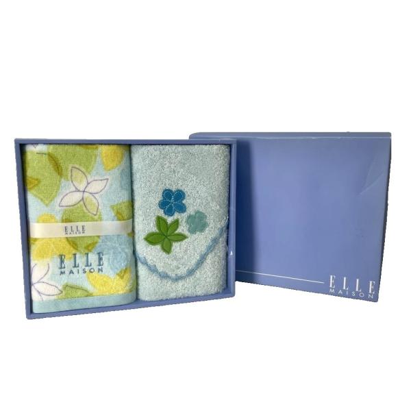 未使用品 エル メゾン ELLE MAISON タオルセット フェイスタオル ハンドタオル 2枚セッ...