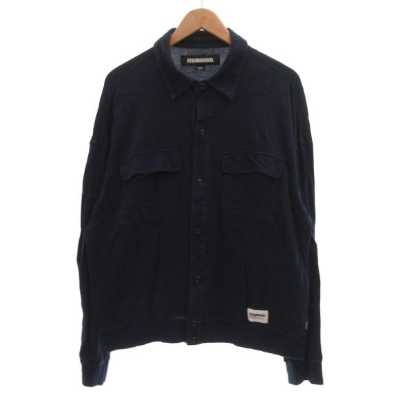 ネイバーフッド NEIGHBORHOOD 24SS シャツ 鹿の子 長袖 XL ネイビー /JS ■...
