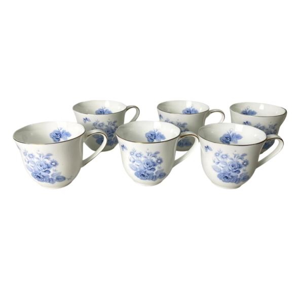 ハナエモリ HANAE MORI ティーカップ コップ 6個セット 花柄 食器 ホワイト ブルー そ...