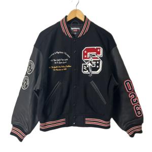 シュプリーム SUPREME × Hysteric Glamour 24FW Varsity Jacket スタジャン バーシティジャケット ブルゾン S ブラック メンズ