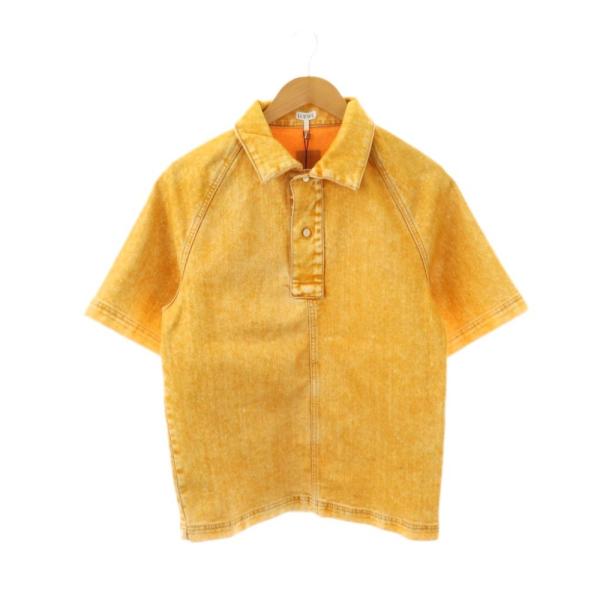 ロエベ LOEWE POLO SHIRT MELON デニムシャツ ポロシャツ 半袖 42 オレンジ...