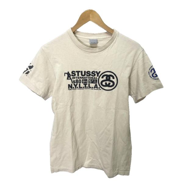 ステューシー STUSSY OLD ヴィンテージ Tシャツ カットソー ロゴ 半袖 S ベージュ系 ...